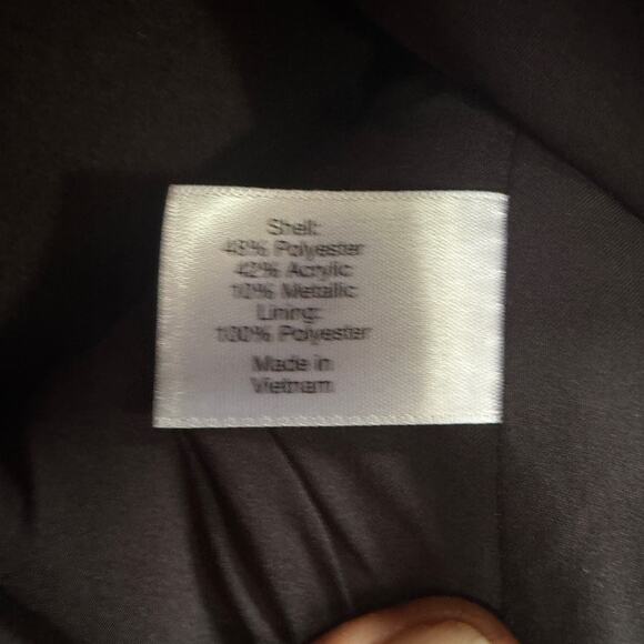 Lane Bryant Metallic Black & White Tweed Coat – Mid-Length, Lined Size 18/20 - Picture 10 of 12